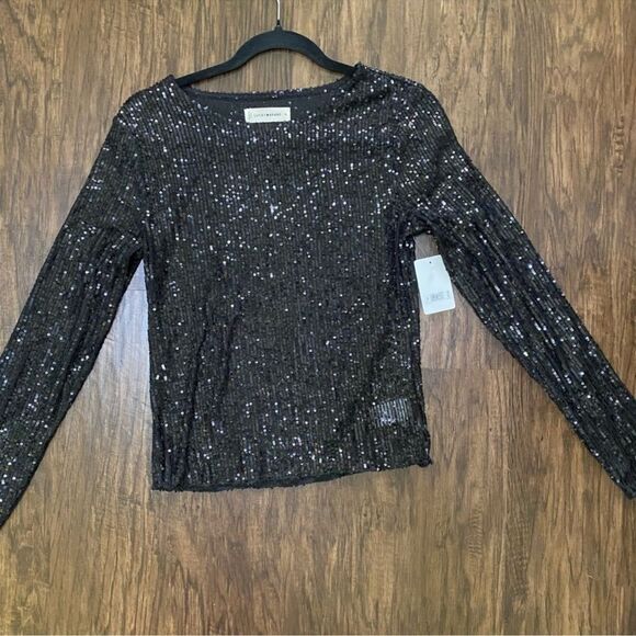 Lucky brand sequin knit tops size M - Picture 7 of 10
